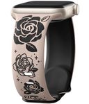 Adorve Floral Band Compatible with Apple Watch Bands for Women 40mm 38mm 41mm 42mm 44mm 45mm 46mm 49mm for iWatch Bands Series 10 9 8 7 6 5 4 3 2 1 SE Ultra 1 2, Milk Tea Black, 38 40 41 42 mm