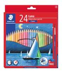 Staedtler Luna Watercolor Pencils, Aqua, 24 Pieces