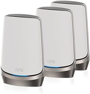 NETGEAR Orbi WiFi 6E Mesh System (RBKE963) – Quad-Band WiFi 6E Router with 2 Satellites | Coverage up to 7,500 sq. ft, 200 Devices | Ultra-Fast Speeds up to 10.8Gbps (AXE11000) | Simple Set Up