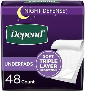 Depend Underpads (Formerly Bed Protectors) for Incontinence, Disposable, 36"x 21", Slip Resistant, Overnight Absorbency, 48 Count (4 Packs of 12) (Packaging May Vary)