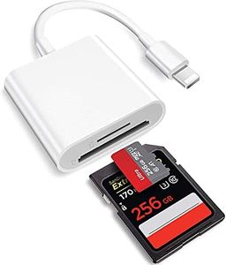 Lettore di schede di memoria 2 in 1 da Lightning a SD per iPhone, certificato Apple MFi, doppio slot per micro SD TF Trail Game Camera Memory Card Reader, trasferimento rapido di foto e video, Plug