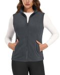 MAGCOMSEN Outdoor Vests for Women Zip Up Polar Soft Fleece Sleeveless Jacket Lightweight Warm Dark Grey M