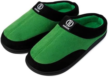 GURGER Pantofole Uomo Ciabatte da Casa Invernali Memory Foam Calde Peluche Comode Antiscivolo Scarpe da Casa Verde 42 43