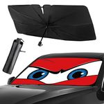 Upgraded Car Windshield Sun Shade Umbrella, Car Shade Front Windshield Sun Shade, Foldable Umbrella for Block UV Rays & Sun Heat Protection, 57"X31"…