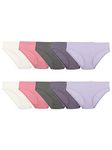 Fruit of the Loom Women's Beyondsoft Underwear, Super Soft Designed with Comfort in Mind, Available in Plus Size, Bikini - Cotton Blend - 10 Pack - Pink/Gray/Purple, 5