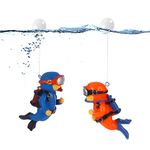 umorismo 2 Pcs Fish Tank Decorations Mini Aquarium Decorations Floating Cute Diver Figurines with Water Balloons For Aquarium Fish Tank Accessories