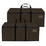 Storite 2 Pack Multi-Purpose Heavy Duty Moisture Proof 90 Litres Canvas Super-Size Jumbo Underbed Storage Bag/Toys/Blankets/Stationery Paper/Clothes Storage Bag 87x38x26 cm), Brown