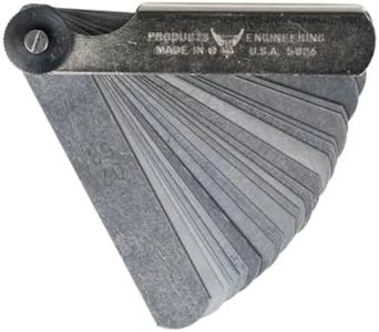 PEC Tools Stainless Steel Feeler Gauge, 0.0015-0.025'' Straight Blade 1/2" Width Measuring Tool, 26 Blades, Made in USA