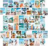 50PCS Posters Wall Collage Kit Aesthetic Pictures,Collage Print Kit,Bedroom Decor for Teen Girls,VSCO Girls Bedroom Decor,Room Decor Aesthetic,50 Set 10x15cm (E-Beach Summer)