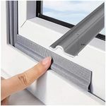 80IN Self Adhesive Window Gap Sealing Strip, Windproof Soundproof Weather Stripping Door Seal, PU Foam Sliding Door Bottom Seal Tape Guard Sealer Dust Stopper for Windows Doors Insulation (Gray)