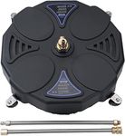 Aim Tools 18 Inch Pressure Washer Surface Cleaner Attachment with 4 Swivel Castors, 3600 PSI Floor Cleaning Power Washer Accessory with 2x16" Extension Wands and 2 Replacement Nozzles