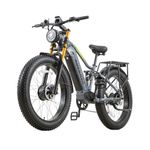 BURCHDA Dual Motor 95/190 N.m Electric Mountain Bikes for Adults E-Bike 48V 20Ah Removable Battery up to 120 km, 26X4 Fat Tire Ebike with LCD Display Full Suspension Bicycle RX80 (RX80 Dual Motors)
