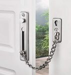 Safety Chain Door Lock Heavy Duty Latch Chain Door Lock with Spring Anti-Theft snap Lock, Stainless Steel Brushed Nickel