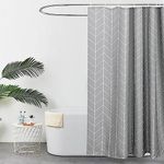 EurCross Stripe Grey Shower Curtain,Machine Washable Water Repellent Mildew Free Polyester Bathroom Shower Curtain,180 x 180cm