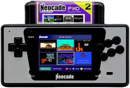 NEOCADE Retro Game Console for Sega Genesis Mega Drive Games, Equipped with a 3.5-inch LCD Display, 12 MD Games Cartridge and 18 NES Games Built in-English