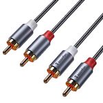 SOOMFON Phono to Phono RCA Cables 3M 2RCA Male to 2RCA Male Stereo Audio Cable Red and White Leads HiFi Sound 24K Gold Plated Connector Copper Core Compatible with Amplifier DVD Player Speaker