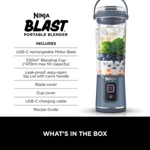 Ninja Blast Portable Blender – Denim Blue, Compact & Rechargeable