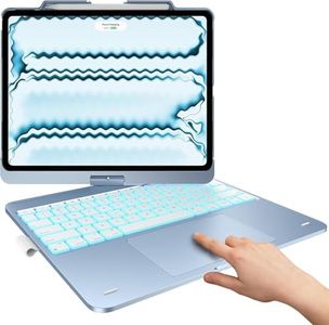 typecase Keyboard Case for iPad Pro 13-inch (M4, 2024) & iPad Air 13-inch (M2), Trackpad, 360° Rotatable, Wireless Keyboard, 11-Colors Backlit for iPad Pro 12.9 (6th/5th/4th/3rd Gen), Pale Blue