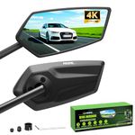 RBRL Bike Mirror, 360 ° Adjustable Safety Rearview Bicycle Mirror, High-definition Wide-angle Large Handlebar Rear View Mirrors, Suitable for Ebike Mountain Road bikes(Left+Right)