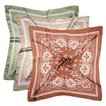 DOOBO 3 Pcs 27.5 Inches Satin Head Scarf Hair Scarf Silk Head Scarf Silk Bandana Silk Hair Wrap Neck Scarf for Women Girls, Brown,khaki,light Green, One Size