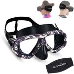 Camouflage Diving Goggles Camo Dive Mask Adult Snorkeling Glasses Swimming Goggles with Nose Water Goggles(Black Camo)