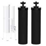 NSF/ANSI 42 Certified Black Purification Elements, for BB9-2® Water Filters Replacement, Compatible with Berkey Gravity Filtration System, Replacement for Berkey Black Filter, Pack of 2