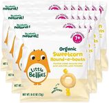 Little Bellies Organic Sweetcorn Round-a-Bouts Baby Snack (Pack of 18 x 0.42 oz Individual Packs)