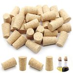 Anvin 30 Pack Wood Corks Plugs Tapered Blank Wine Corks Wine Beer Stoppers Leakproof Natural Wooden Corks Replacement for Wine Bottles, Beer Bottles, Liquor Bottles Cork Crafts(0.87x0.67x1.38inch)