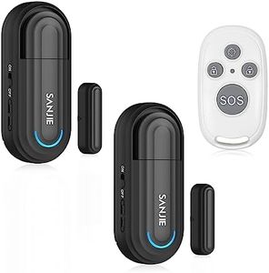 Pool Door Alarms for Home Security Loud, 0-120 Db Volume Ajustable with 4 Modes, Wireless Door Alarm with Remote for Kids Safety/Dementia Patients/Home/Pool (2 Sensor & 1 Remote)