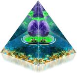 BIUJEW Orgone Pyramid for Positive Energy, Handmade Crystal Pyramids Amethyst Ball, orgonite pyramids, Healing Crystal Pyramids for Stress Reduce, Healing Meditation, Healing Crystals (G-14)