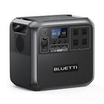 BLUETTI Portable Power Station AC180, 1152Wh LiFePO4 Battery Backup w/ 2 1800W (2700W peak) AC Outlets, 0-80% in 45Min, Solar Generator for Camping, Off-grid, Power Outage, Black