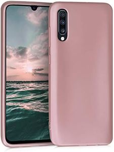 kwmobile Housse Compatible avec Samsung Galaxy A70 Coque - Housse de téléphone Protection Souple en TPU - Or Rose métallique