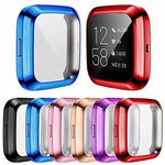 RICHONE [6-Pack] Screen Protector Case Compatible with Fitbit Versa 2 Smartwatch, All-Around TPU Plated Protective Cover Scratch Resistant Bumper Shell Accessories (6 Colors, Versa 2)