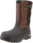 Carhartt Men's 10" Wellington Waterproof Leather Pull On Boot, Brown Oil Tan/Black Coated, 11.5