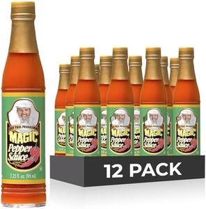 Chef Paul Magic Seasonings Blends Magic Pepper Sauce | Bold Flavor with Habanero Hot Sauce | Spicy Sauce for Cooking & Dipping | Red Hot Sauce for Everyday Meals | 3.25 fl oz (12 Pack)