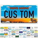 Custom North Dakota License Plate, Personalized License Plates for Car, 6x12 Inch, Rust-Free Fade Resistant Aluminum, USA Made by My Sign Center