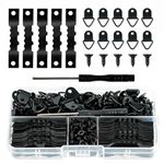 Picture Hanging Kit, 251 PCS Picture Hangers Include 50 Sawtooth Picture Hangers, 50 D Ring Picture Hangers, 150 Screws and 1 Screwdriver, Picture Hooks for Hanging, Accroche Tableau, Black