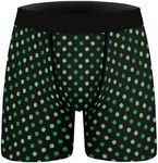 Ainuno Novelty Boxers Mens Funny Boxer Briefs Underwear Gag Gifts for Men No Fly, Lucky Shamrock, Medium