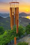 Bamboo Wind Chimes Outdoor,Wooden Wind Chimes for Outside with Melody Deep Tone,38" Classic Zen Garden Windchime for Relaxation, Grace.Home Décor for Patio, Garden or Indoor