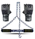 Liffo® Pull Up Bar Hanging Rod For Height Increase For Kids,Adult With Weight Lifting Gloves (4FT) Yellow