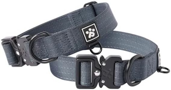 PAWSPASSION Heavy Duty Dog Collar for Large Medium Small Dogs, Chew Proof Metal Hardware, Reinforced Nylon Dog Collar with Metal Quick-Release Buckle, D-Ring for Dog Tag (Nightfall, S)