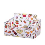 Kids Sofa Chair Full Foam Children Sofa Flip Sofa Bed Pre-School Furniture (White)