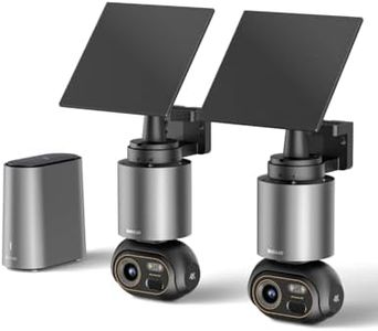 BOTSLAB 8MP Cameras Surveillance Exterieur, 2-Cam Kit, No Monthly Fee, 4K Color Night Vision, Solar Security Camera Outdoor with 360° PT, 32GB Local Storage Base Station, AI Recognition