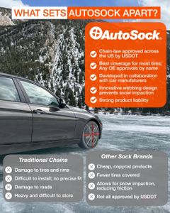 AutoSock Winter Traction Snow Socks – High Performance, 698E