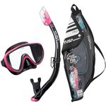 TUSA Sport Adult Serene Mask and Snorkel Combo, Black/Hot Pink,UC-1625PQB-HP