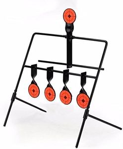 Tactical 5-plate reset shooting target spinner target Hunting shooting target metal Steel auto reset target paintball Archery Slingshot BB Gun, Black