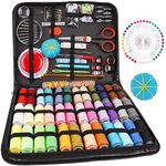 Sewing Kit,184 Pcs Premium Large Sewing Supplies with PU Case,38 XL Thread Spools,Scissors,Thimble,Threader,Needle,Suitable for Traveller,Adults,Kids,Beginner,Emergency,DIY and Home Button Repair Kit