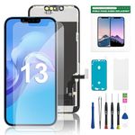 for iPhone 13 Screen Replacement Kit - Full HD LCD 6.1'' Display and 3D Touch Digitizer Assembly with Repair Tools, Screen Protector, and True Tone Compatibility A2482, A2631, A2634, A2635, A2633