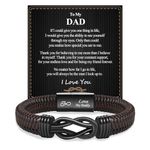 VGWON Fathers Day Bracelet Dad Birthday Gifts from Daughter Son Gift for Daddy Step Dad Leather Bracelets Men Papa Father Unique Presents for Dad Christmas Brown