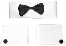 Collar and Cuff Set – Male Dancer Stripper Accessories for Halloween, Bachelor Parties - 1 Set White